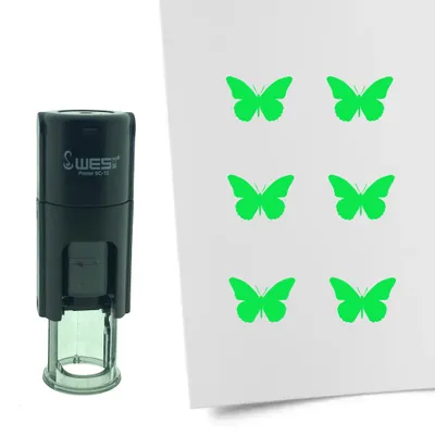 Produktbild von CombiCraft Selbstfärbender Stempel 'Schmetterling' in der Farbe Grün, Ø10mm