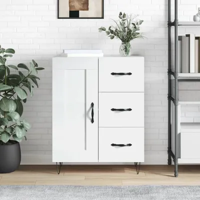 Produktbild von "Rabatt" Mehrzweckschrank/Vitrine/Sideboard - Modernes Design - Hochglanz-Weiß 69,5x34x90 cm Holzwerkstoff - Kommoden CC22550