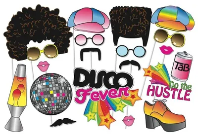 Zdjęcie produktu dla Solidchoice - 20 rekwizytów do fotobudki w stylu retro, idealnych na imprezę disco z lat 70