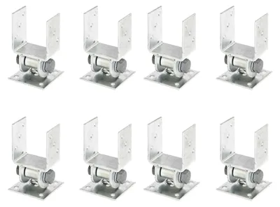 Immagine prodotto di Supporti per pali Alberts 8 x, parte superiore mobile, da avvitare, 91 mm, zincati a caldo