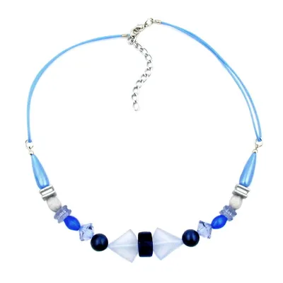 Produktbild von Kette hellblau-stahlblau Kordel blau blau 42 cm