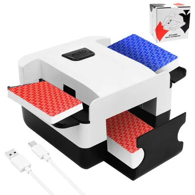 Kartenshuffle-Maschine, 2 Decks, wiederaufladbar, tragbar