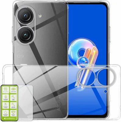 Obrázok produktu pre Pre ASUS Zenfone 10 / 9 silikónové puzdro + H9 sklenený obal na mobilný telefón Obaly Ochranné kryty