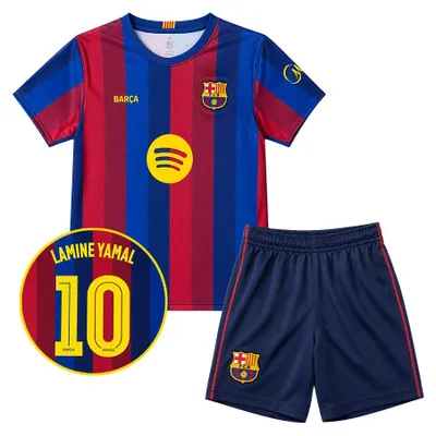 Immagine prodotto di FC Barcelona Lamine Yamal Kit Calcio Bambino - Merchandising Ufficiale per Fan - Maglia + Pantaloncini - Taglie 116 a 164