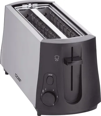 Image de Cloer 3710 Grille-pain 4 tranche(s) 1380 W Noir, Acier brossé