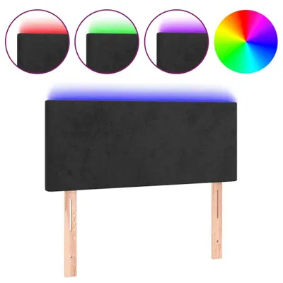 Produktbild von vidaXL LED Kopfteil Schwarz 90x5x78/88 cm Samt