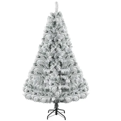 Image de Arbre de Noël artificiel de 210 cm, avec effet neige, en PVC – Décorations de Noël : 950 pièces