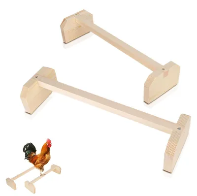 Image de Ensemble de 2 perchoirs en bois pour poulets et oiseaux