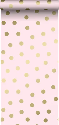 Obrázek produktu pro Origin Wallcoverings tapeta tečky růžová a zlatá - 347677 - 0,53 x 10,05 m