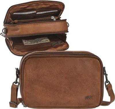 Produktbild von Bear Design Umhängetasche Damen Leder 22x15cm "Eleonora" cognac