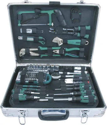Produktbild von Brüder Mannesmann 124-tlg. Werkzeugsatz im Alukoffer M29072
