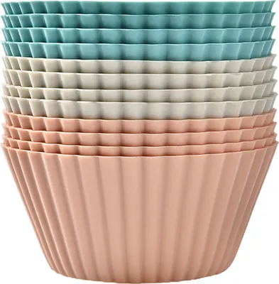 Produktbild von 12/24 Teile/satz Silikon Muffin Cup Runde Antihaft Lebensmittelqualität BPA Frei Spülmaschinenfest Kuchen Cupcake Backform Küche liefert