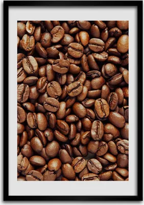 Produktbild von Bild - Bilderrahmen - 50 cm x 70 cm - MDF - Rahmen - Wandkunst Körner Kaffee