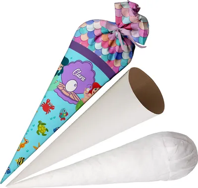 Produktbild von Ferocity, Schultüte mit Namen, 70 cm, Zuckertüte zur Einschulung, für Mädchen – Mermaid [149]