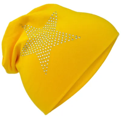 Produktbild von Kinder Beanie StrassStern Gelb M