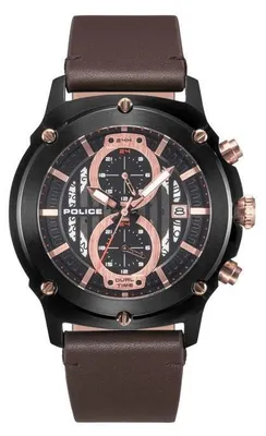 Produktbild von Police Herren Armbanduhr Braun Leder 46mm LULWORTH PL.15917JSB-02A
