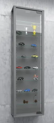 Produktbild von VCM Glasvitrine hängend | Vitrine Glas mit ESG-Sicherheitsglas | Maße ca. H. 115 x B. 33 x T. 18 cm| Hängevitrine Glas | Modern und platzsparend | Glas Vitrinenschrank -  Stano Maxi