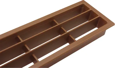 Produktbild von Lüftungsgitter Abluftgitter Möbelbeschlag 458 x 65 mm Kunststoff braun