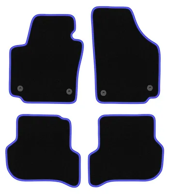 Image de Tapis de sol en moquette pour Seat Altea XL 08.2008-2015 (monospace) – jeu 4 pièces, noir/bleu, sur mesure – Wielganizator CARLUX