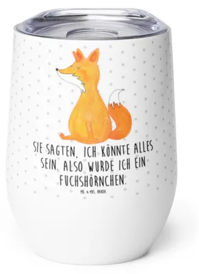 Produktbild von Mr. & Mrs. Panda Thermobecher Einhorn Wunsch - Weiß - Geschenk, Isolierbecher, Fuchshörnchen, Unicorns, Einhörner, kaffee tasse, Unicorn, Fuchs, glühweinbecher, Füchse