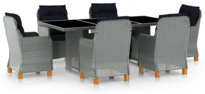 Image de Ensemble de jardin - Ensemble de mobilier de jardin - Ensemble de salle à manger - Ensemble de salon de jardin - Ensemble de table et chaises de jardin - Rotin synthétique résistant aux intempéries