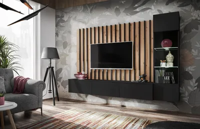 Produktbild von Wohnwand Anbauwand Wohnzimmer Schrankwand VERTI ZAS mit Led Bel. Push - Click
