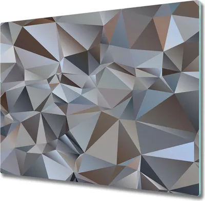 Produktbild von Glas Herdabdeckplatte 60x52 cm Spritzschutz Glasabdeckplatte Schneidebrett Abstrakte Dreiecke
