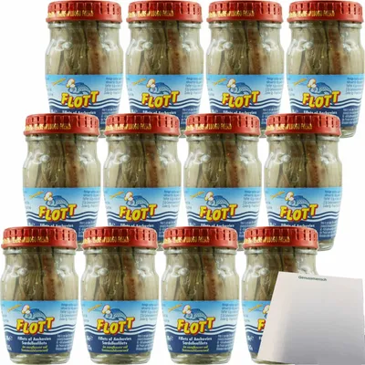 Produktbild von Flott Acciughe "Anchovies Sardellenfilets" in Sonnenblumenöl Gastropack (12x80g) + usy Block