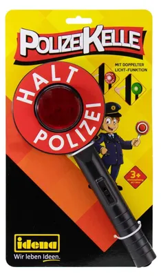 Produktbild von Polizeikelle Spielzeug Polizeischild Kinder - Mit rotem und grünem Licht - ca. 24 cm - Ab 3 Jahren