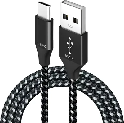 Produktbild von MMOBIEL USB-C Kabel (1m) Nylon Geflochtenes USB-A zu Typ-C Kabel - 18W 480Mbps