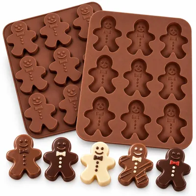 Silikon-Lebkuchenmann-Form, 2 Stück, BPA-frei, Antihaft