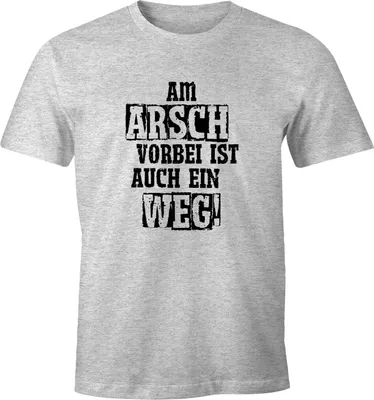 Produktbild von Herren T-Shirt Am Arsch vorbei ist auch ein Weg Spruch Fun-Shirt Moonworks® grau-meliert M