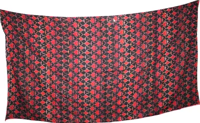 Produktbild von Tagesdecke - Kartenmuster - rot - indische Überwurf Decke - 290x160cm