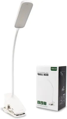 Immagine prodotto di Lampada da scrivania a LED con morsetto – Ideale per lettura e lavoro – Intensità regolabile – 12 LED – Luce bianca