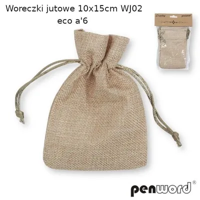 Obrázok produktu pre Jutowe woreczki eco naturalne 10 x 15 cm, zestaw 6 sztuk