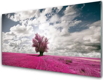 Produktbild von Acrylglasbilder 100x50 Wandbild Druck Baum Feld Natur