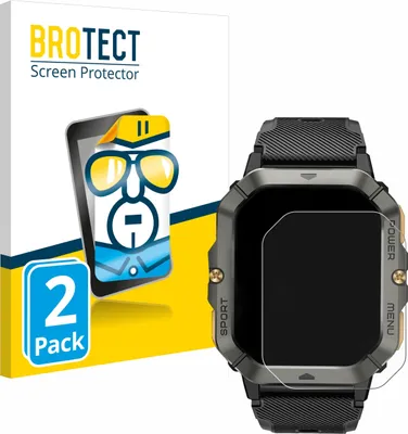 Produktbild von 2x Für Banlvs Smartwatch 2.02" Schutzfolie BROTECT Displayschutz Display Schutz Folie Klar Transparent