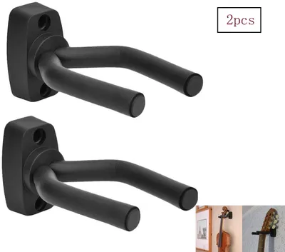 Produktbild von 2 Stück Gitarren Haken Gitarrenständer Wand Halterung, Gitarren-Wandhalterung Aufhänger Gitarren-Haken-Halter Für alle Akustikgitarre, klassische Gitarre, E-Gitarre, Bass, Ukulele
