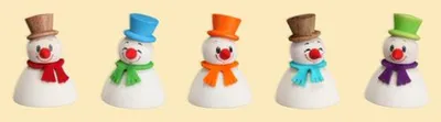 Obrázek produktu pro Miniaturní figurky 5 Wippel sněhulák klasický VxŠxH = 4x3x3cm NOVINKA