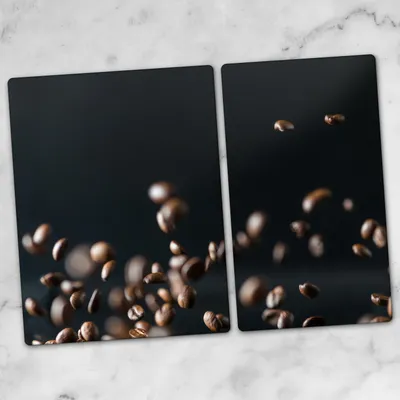 Produktbild von Glas-Herdabdeckplatten Glaskeramikkochfeld-Abdeckung Spritzschutz Glas 70x52 Kaffeebohnen Kaffee