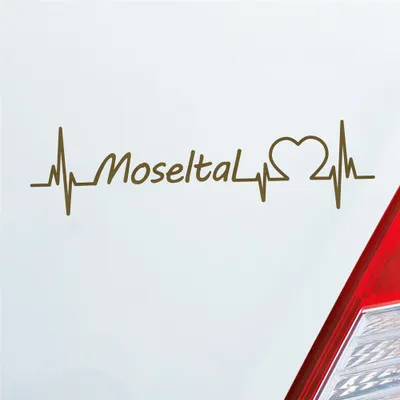 Produktbild von Auto Aufkleber Moseltal Puls Herzschlag mit Ferien Region Motiv 19x5 cm Gold Sticker Heckscheibenaufkleber