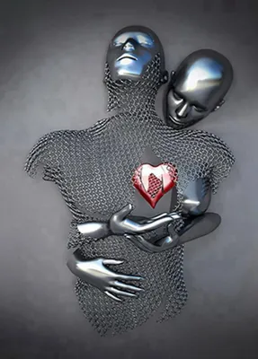 Productafbeelding van 3D-sculptuur poster, abstract metaalmotief, 40 x 60 cm, wanddecoratie voor de woonkamer