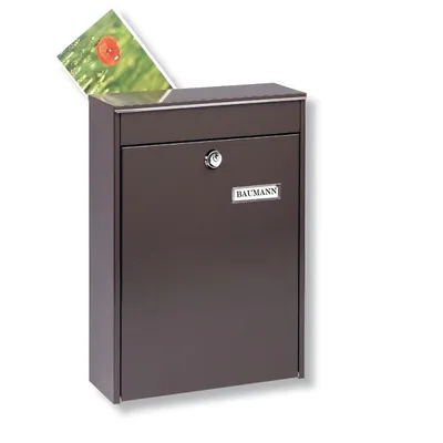 Produktbild von BURG-WÄCHTER Zaun-Briefkasten LEIPZIG 778 BR ohne Zeitungsfach mit Namensschild, Verzinkter Stahl, Einwurf-Format DIN C44)