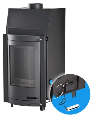 Produktbild von HS FLAMINGO Kamineinsatz AQUAFLAM 7 PANORAMA mit Wärmetauscher und Grundregelung