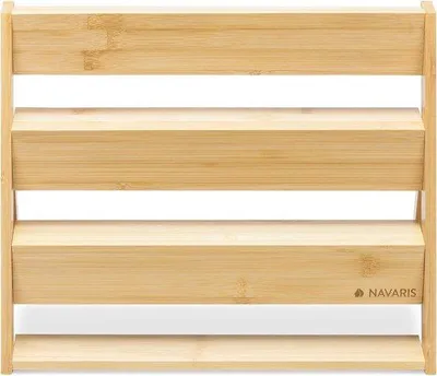 Produktbild von Famanu Kräuterregal aus Holz - Klappbar mit 3 Regalen - Aus Bambus