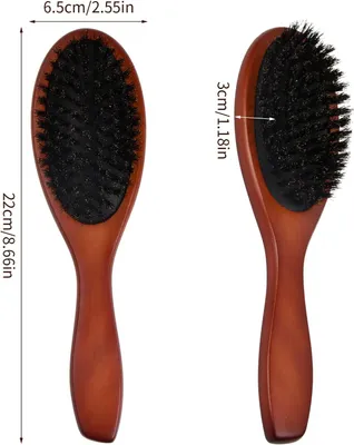 Imagen del producto de Cepillo para el cabello con cerdas naturales, mango de madera, apto para todo tipo de cabello, para mujeres, hombres y niños