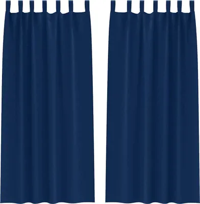 Produktbild von vidaXL Verdunkelungs-Vorhänge mit Ringen 2 pcs Dunkelblau 260 x 140 cm