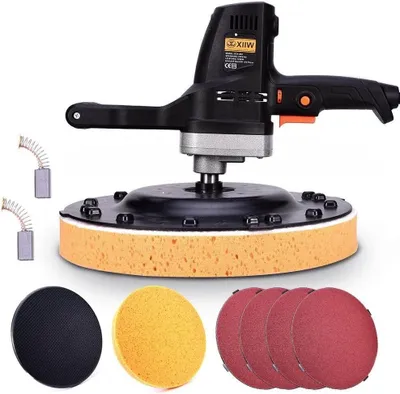 Produktbild von 1280W Putzglättmaschine 230U/min Wandschleifer Wandglättungs Poliermaschine | Kunststoffscheibe Schwammscheibe Schleifscheibe | 6 Geschwindigkeit