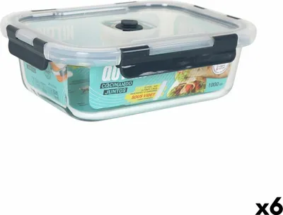 Obrázok produktu pre Obedový box hermetický Quttin obdĺžnikový 1L 21 x 16,1 x 6,9 cm (6 kusov)
