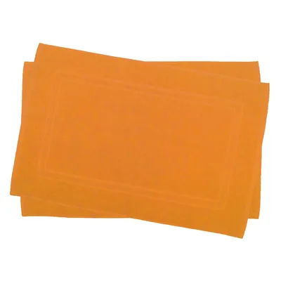 Produktbild von 2 er Set Julie Julsen® Badvorleger Duschvorleger Doppel Rahmen Orange,50 x 40 cm
